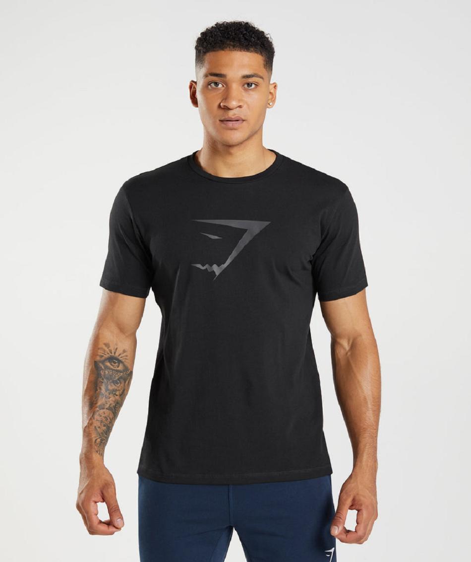 Gymshark Sharkhead Infill Muške T Shirts Crne | HR 2499KOR